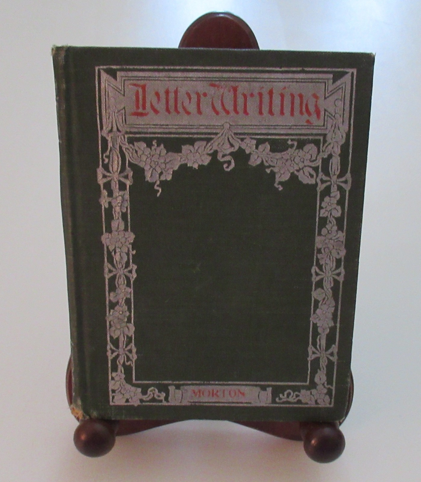 Vintage Green Cloth Hardcover Letter Writing by Morton Page Davis Co RARE