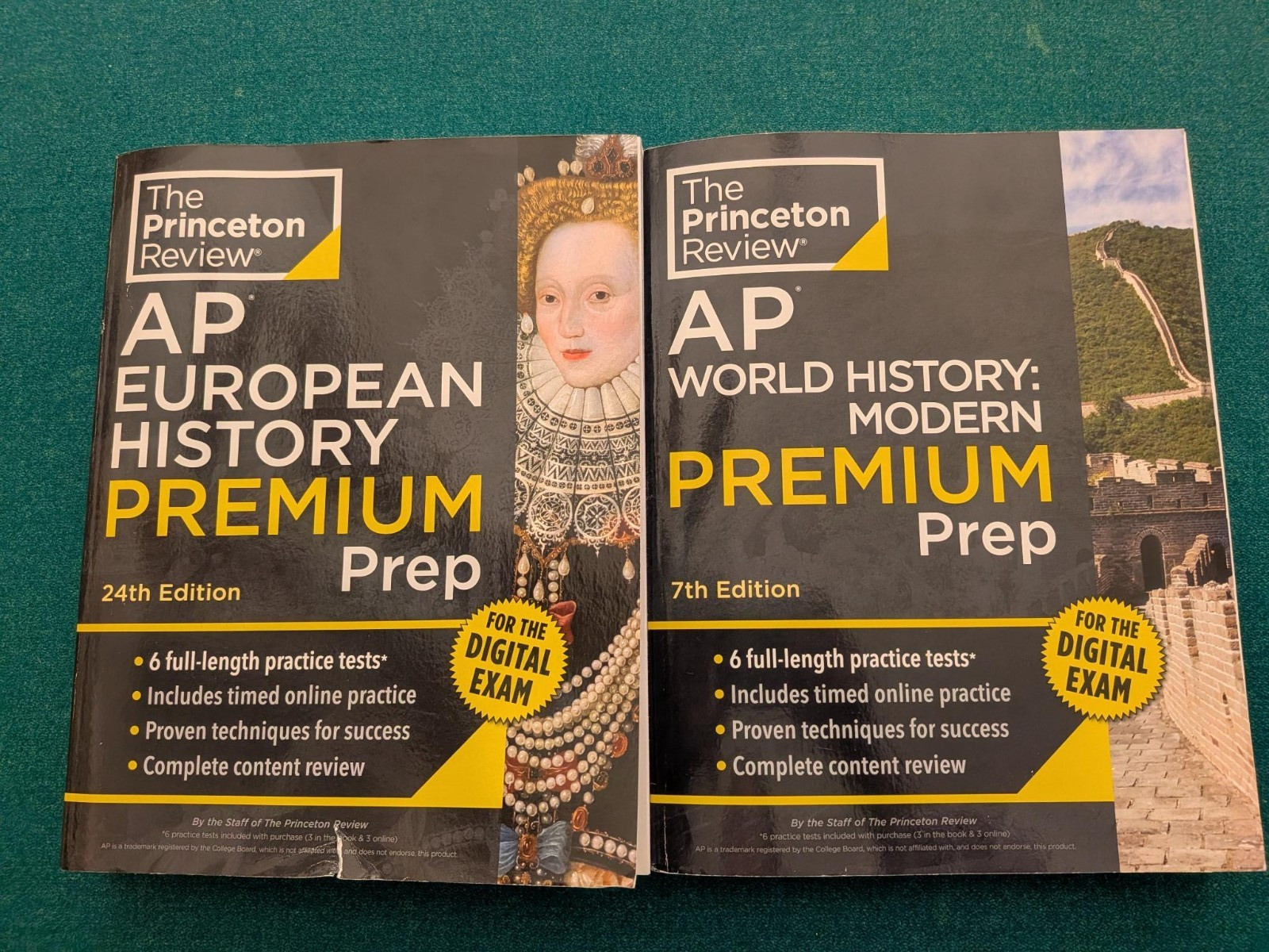 Princeton Review AP European History Prem Prep, 24th Edition & AP World 7th Edit