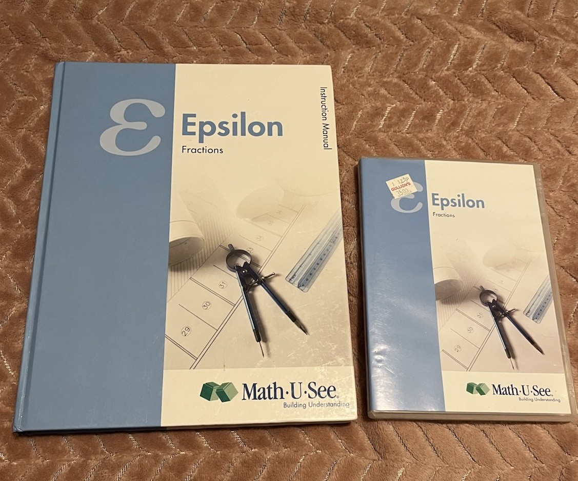 Math-U-See Epsilon Fractions Instruction Manual Hardcover Book & DVD
