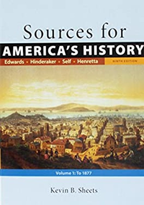 Sources for America’s History, Volume 1: To 1877 Paperback
