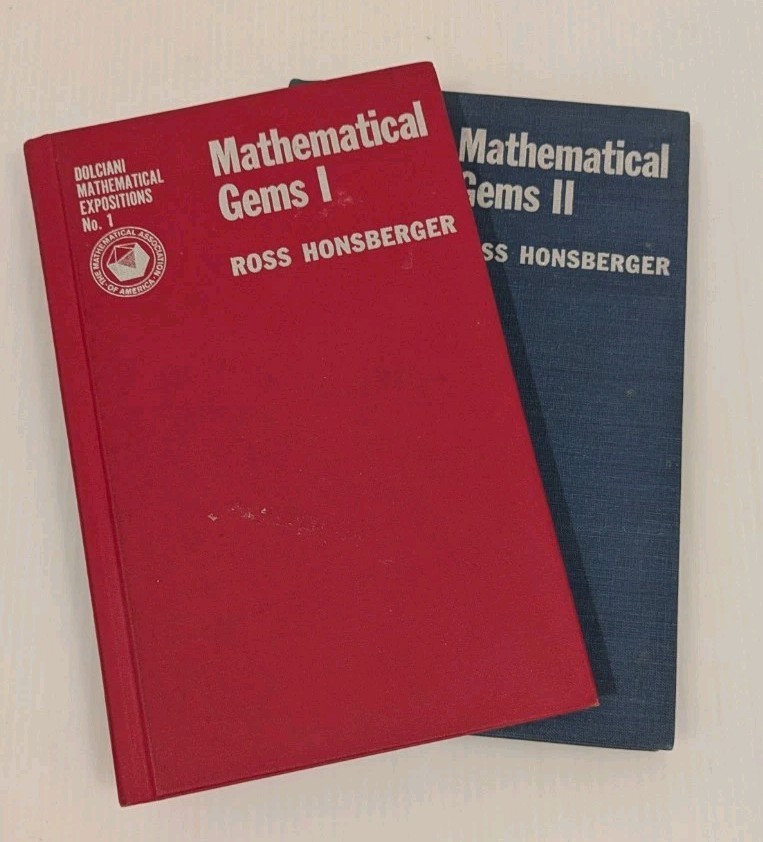 Lot of 2 – Mathematical Gems I (1973) & II (1976) By Ross Honsberger HARDCOVER