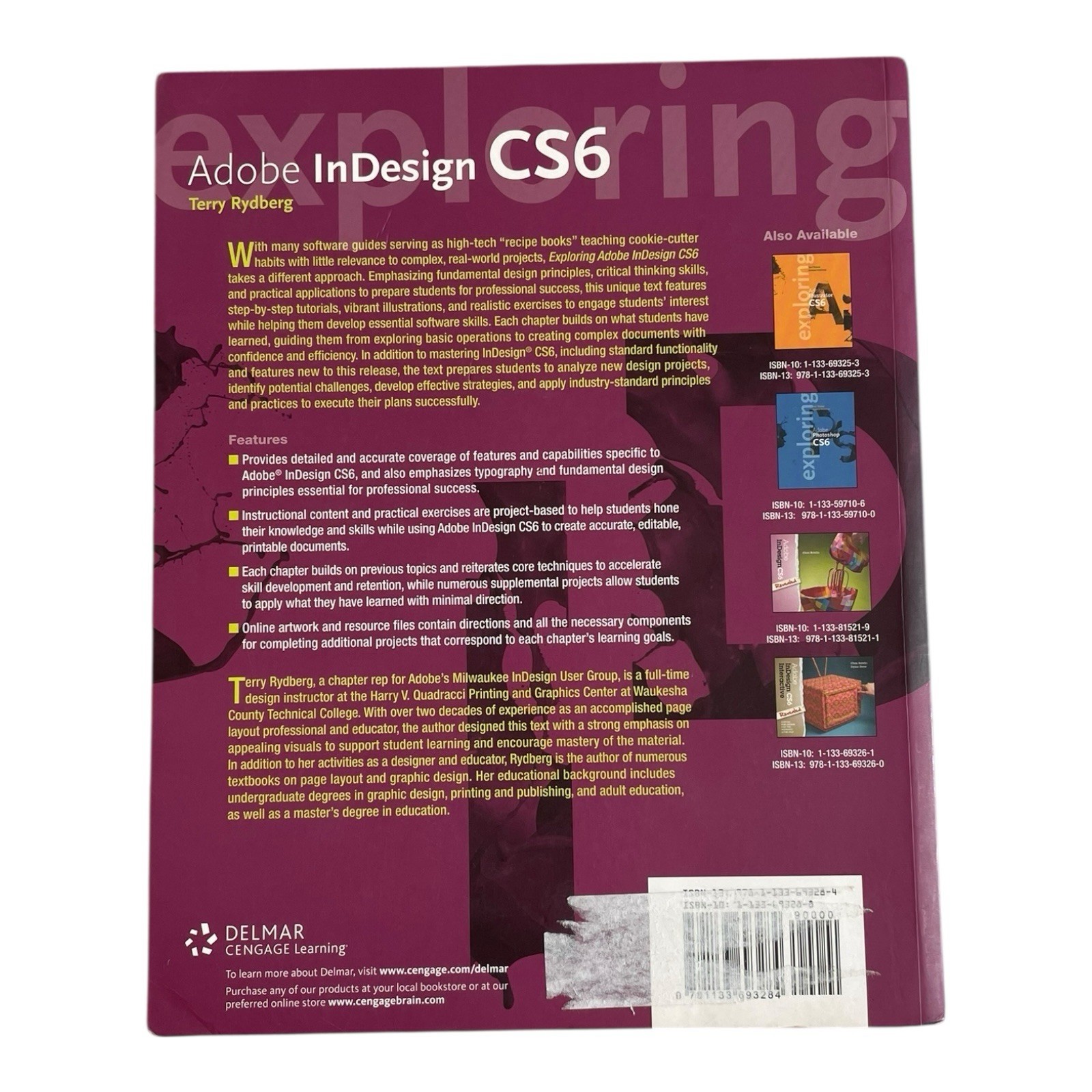 EXPLORING ADOBE INDESIGN CS6 Textbook Terry Rydberg 2013 Paperback 402 Pages G+