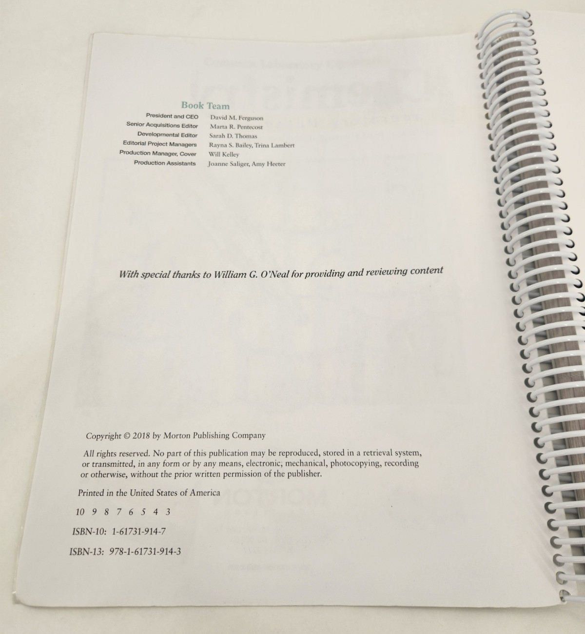Chemistry Laboratory 2018 Notebook Spiral bound Carbonless Copies