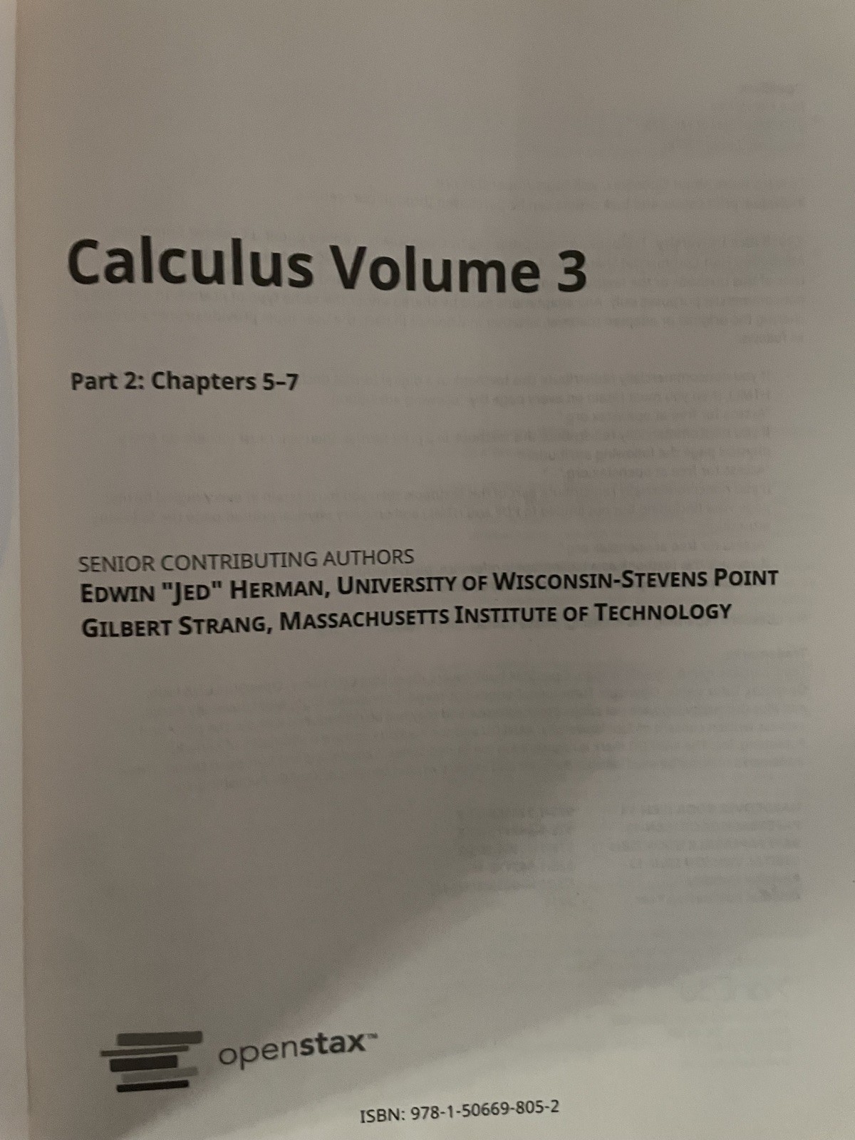 Calculus Volume 3 by Gilbert Strang and Edwin Jed Herman Paperback Book Part 2