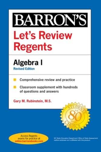 Let’s Review Regents: Algebra I Revised Edition by Gary M Rubinstein: Used