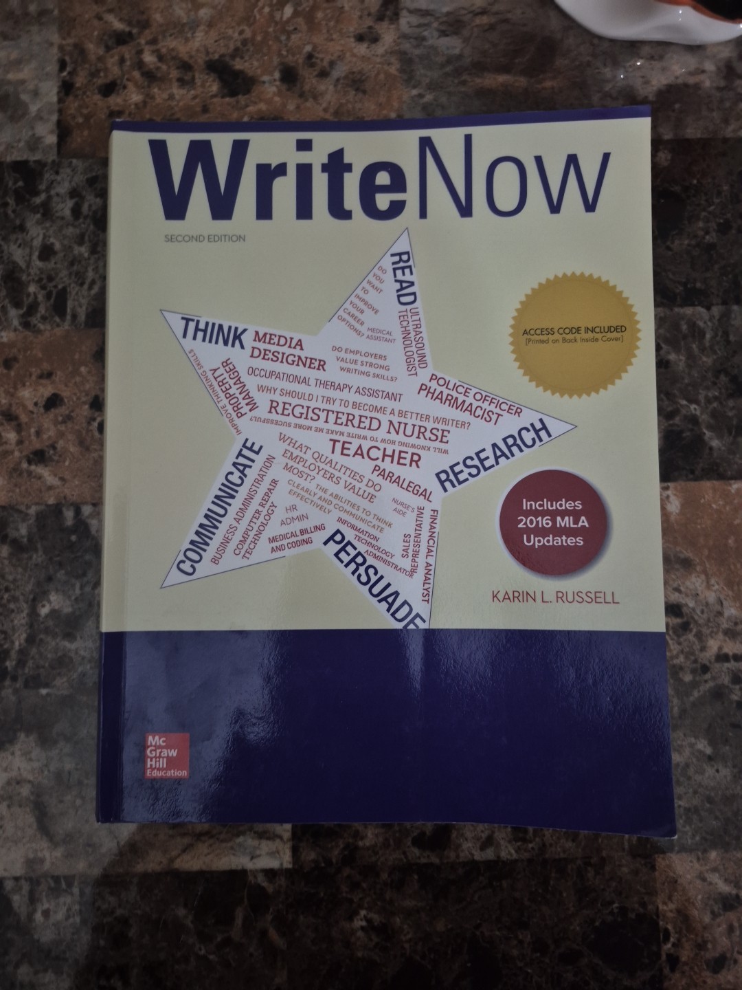 Write Now MLA 2016 UPDATE by Karin L. Russell (2016, Trade Paperback)