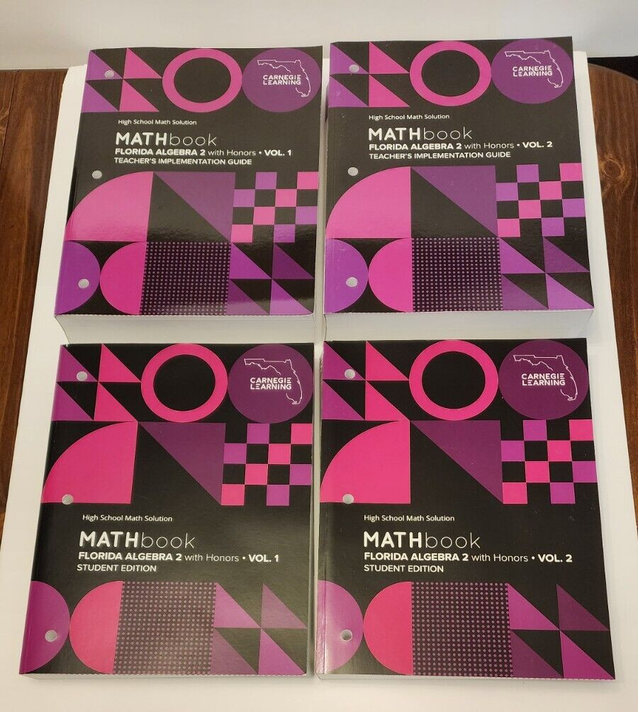 Carnegie Learning 2022 Math FL ALGEBRA 2 Honors Teacher + Student- Homeschool