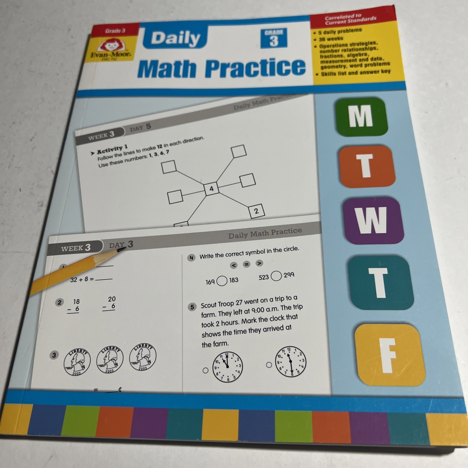 Evan-Moor Daily Math Practice, Grade 3 – paperback Evan-Moor VG