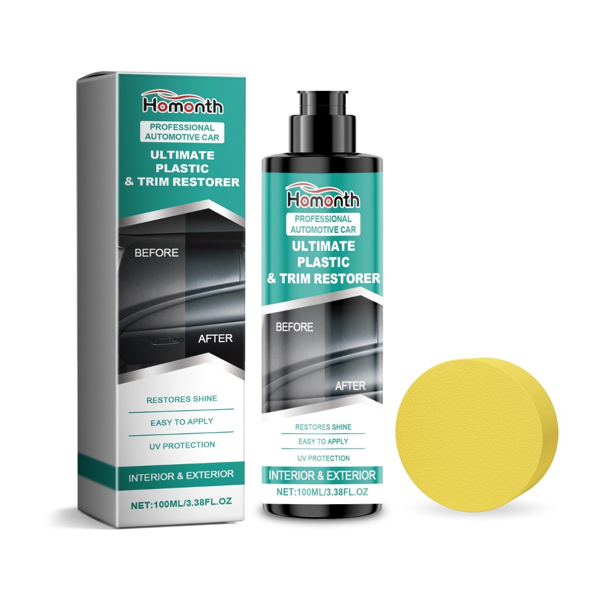 Car Plastic Restorer Polish Wax, Revive Faded Trim & Dash, Easy Apply