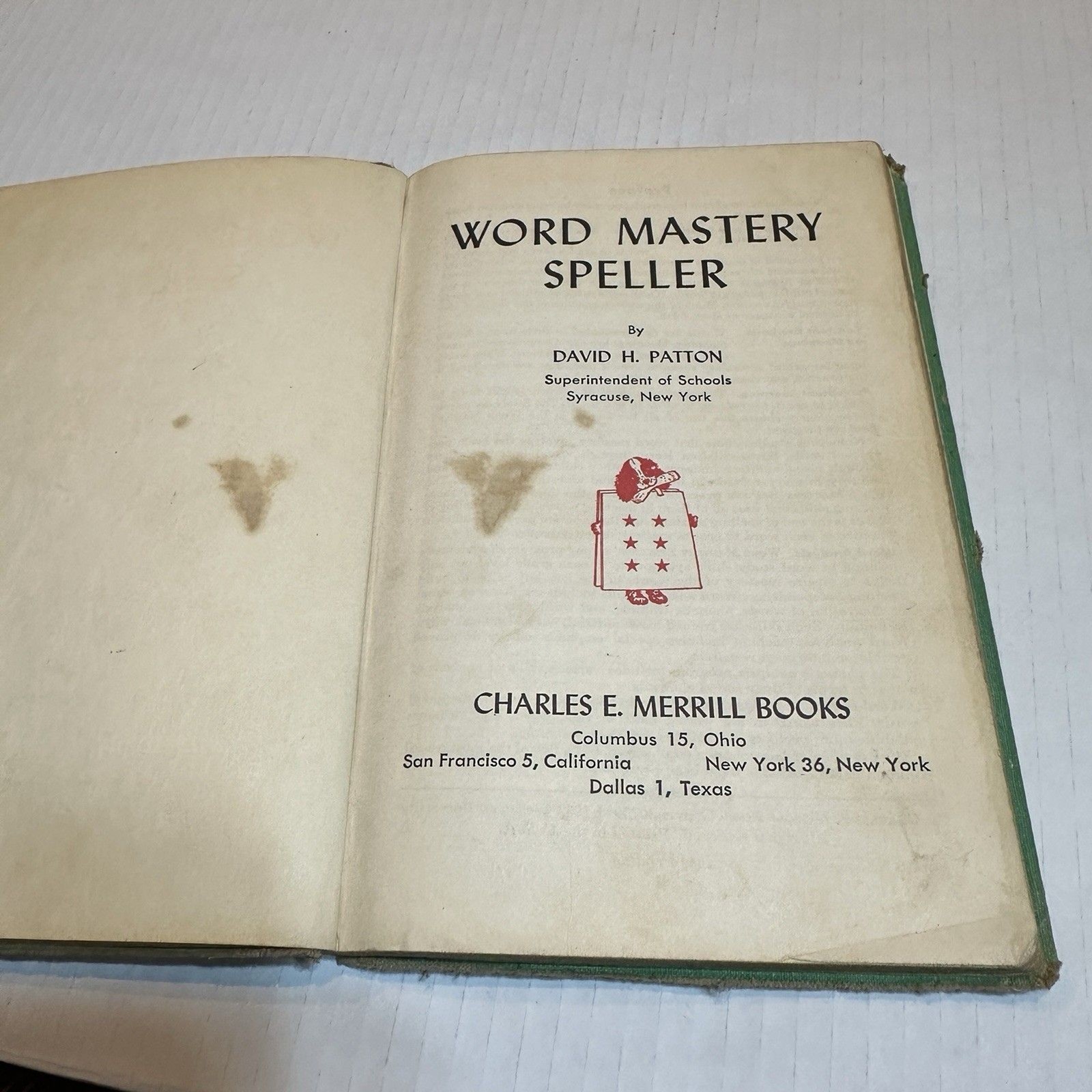 Word Mastery Speller Vintage Book David H. Patton Dog Cover Early Edition