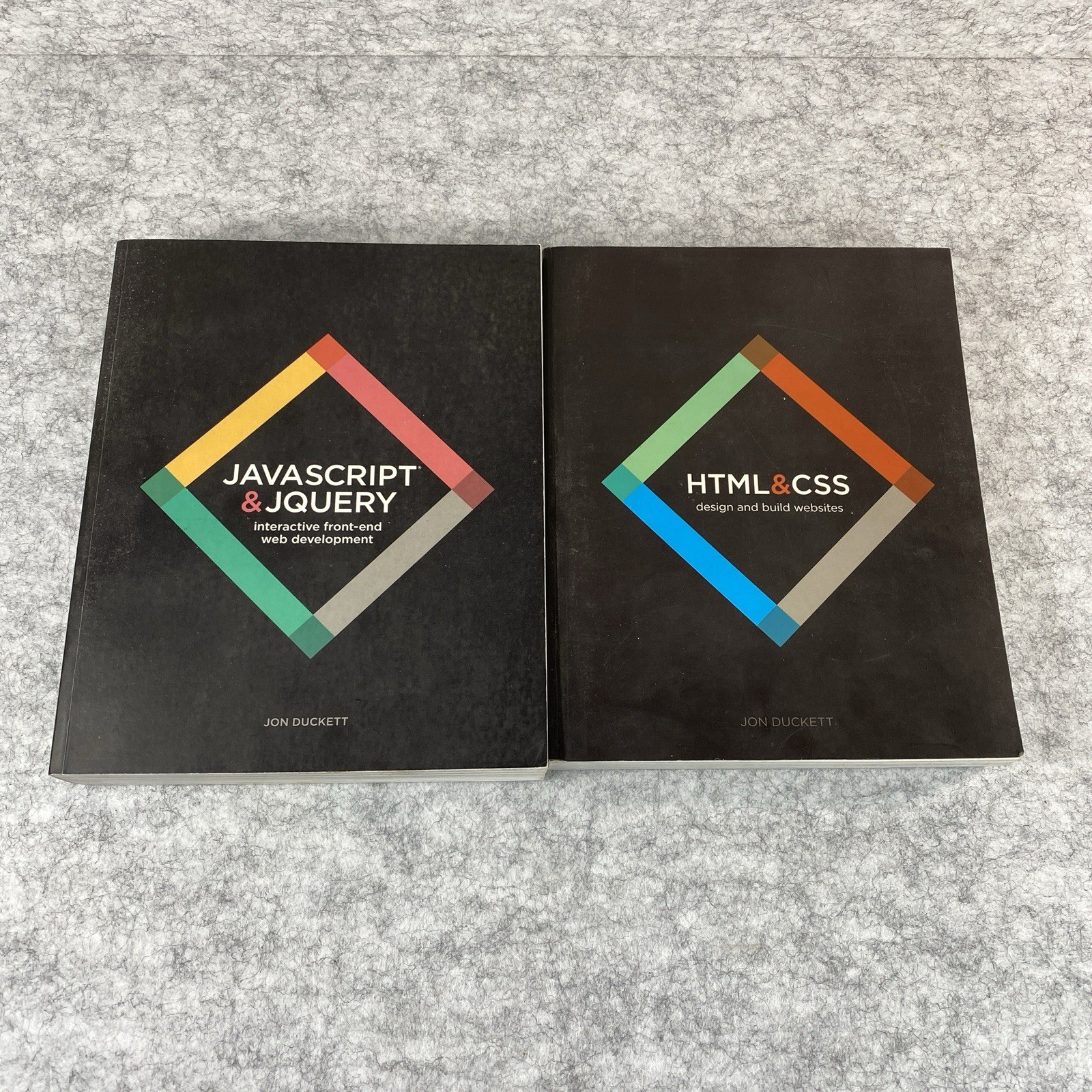 JavaScript & JQUERY and HTML & CSS by Jon Duckett [2 Paperback Lot – Very Good]