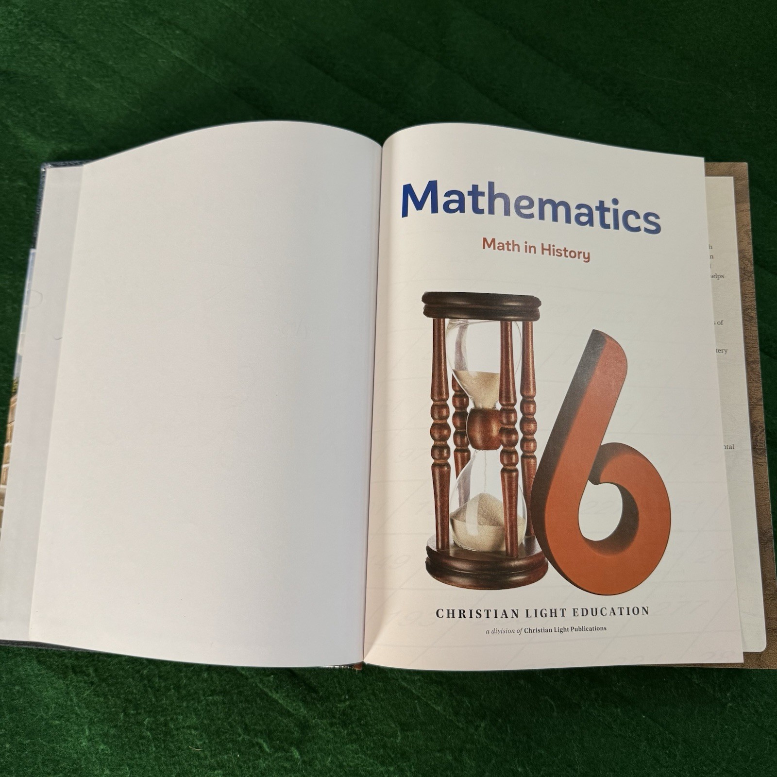 Christian Light Education Grade 6 Mathematics Math in History Hardcover CLE 📚