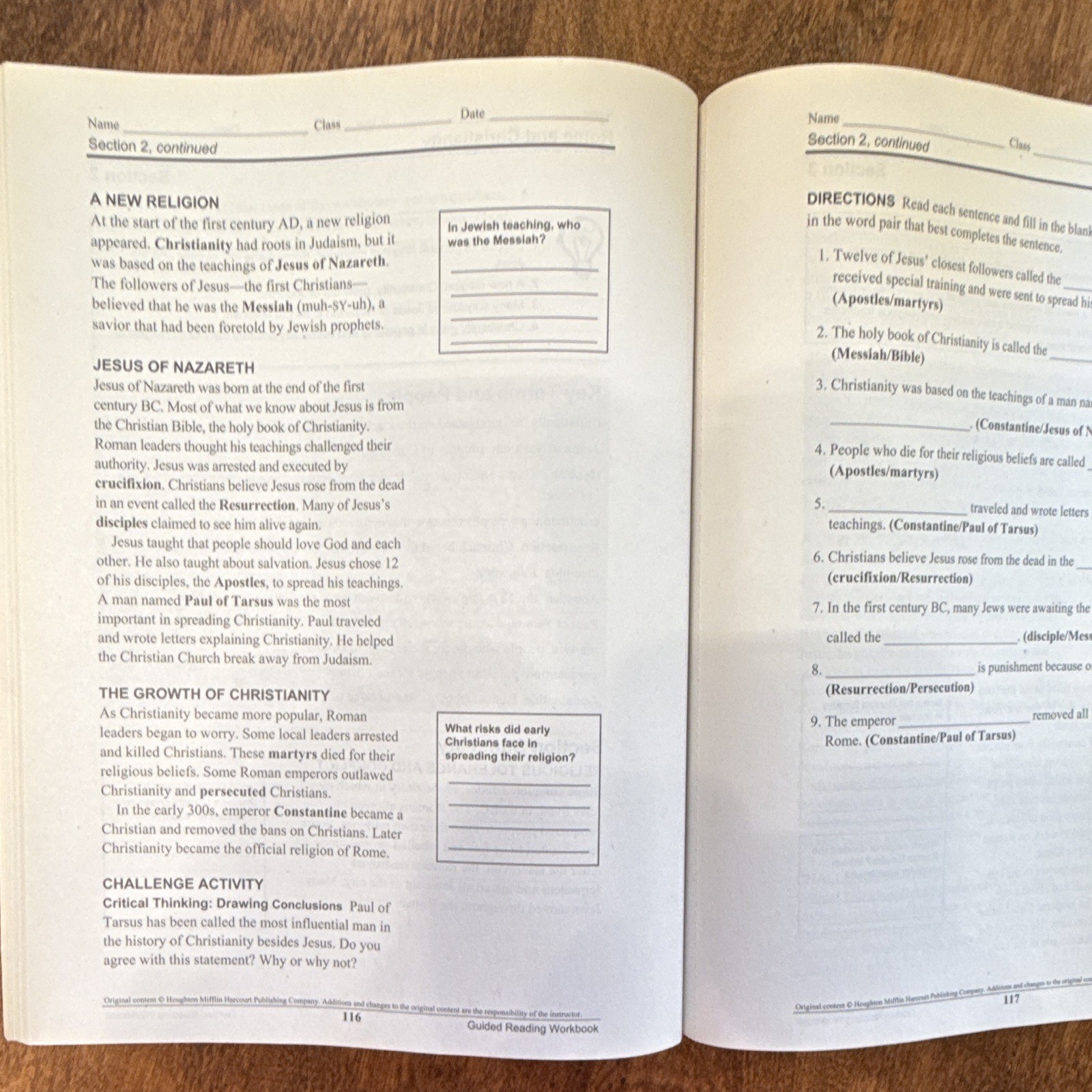 Holt McDougal Guided Reading Workbook World History Ancient Civ to Renaissance