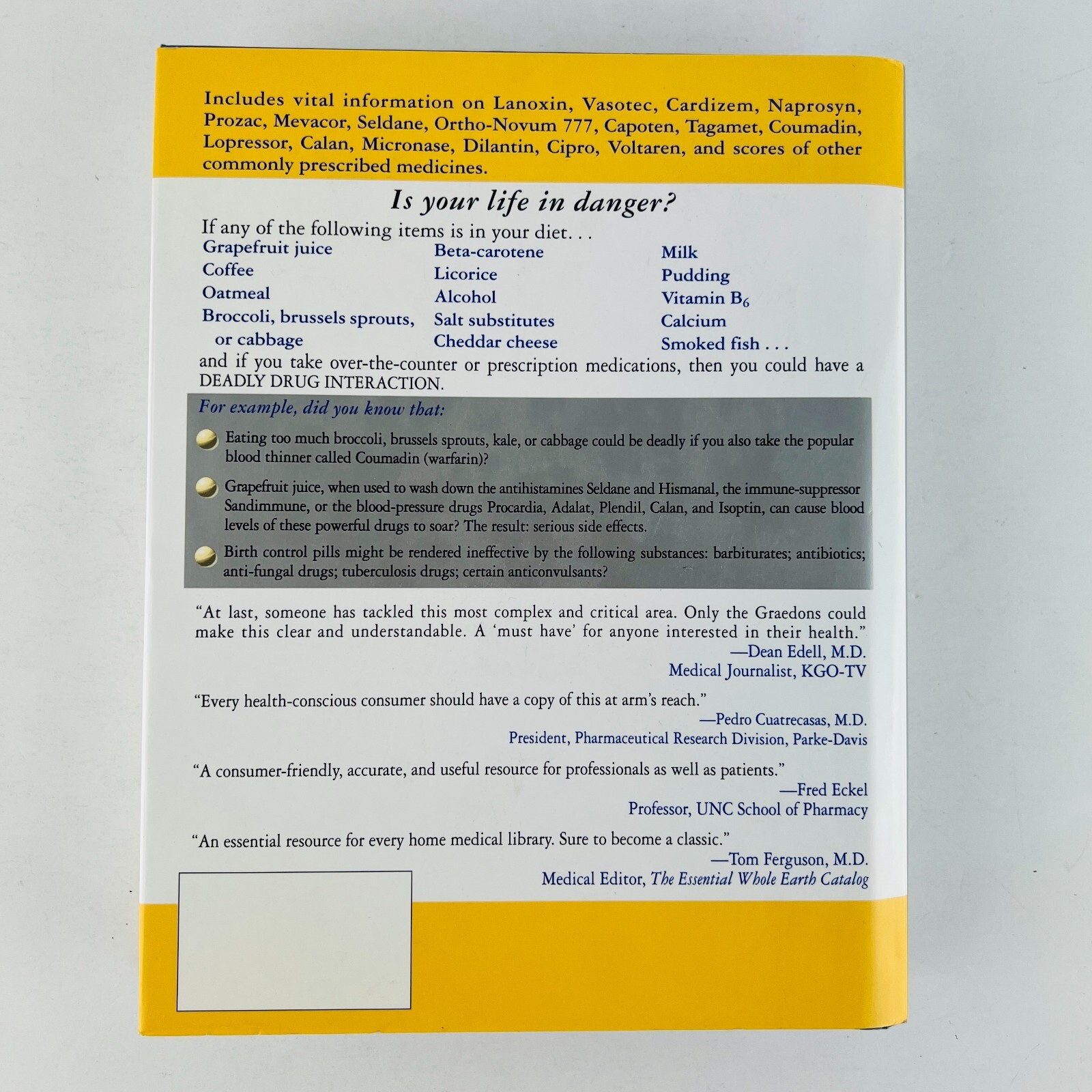 People’s Guide To Deadly Drug Interactions Joe Graedon First Edition Hardcover