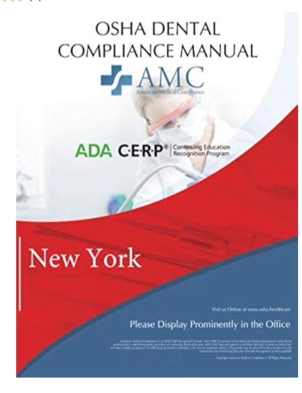 OSHA Dental Compliance Manual: New York Paperback **NEW**