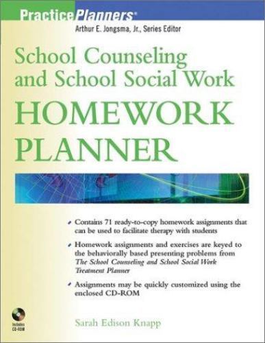 Practiceplanners Ser.: School Counseling and School Social Work Homework Planner