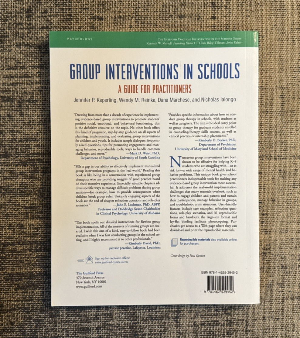 Group Interventions in Schools A Guide for Practitioners by Keperling *LIKE NEW*