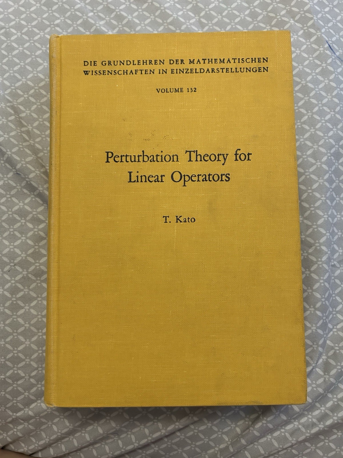 Perturbation Theory For Linear Operators By Kato