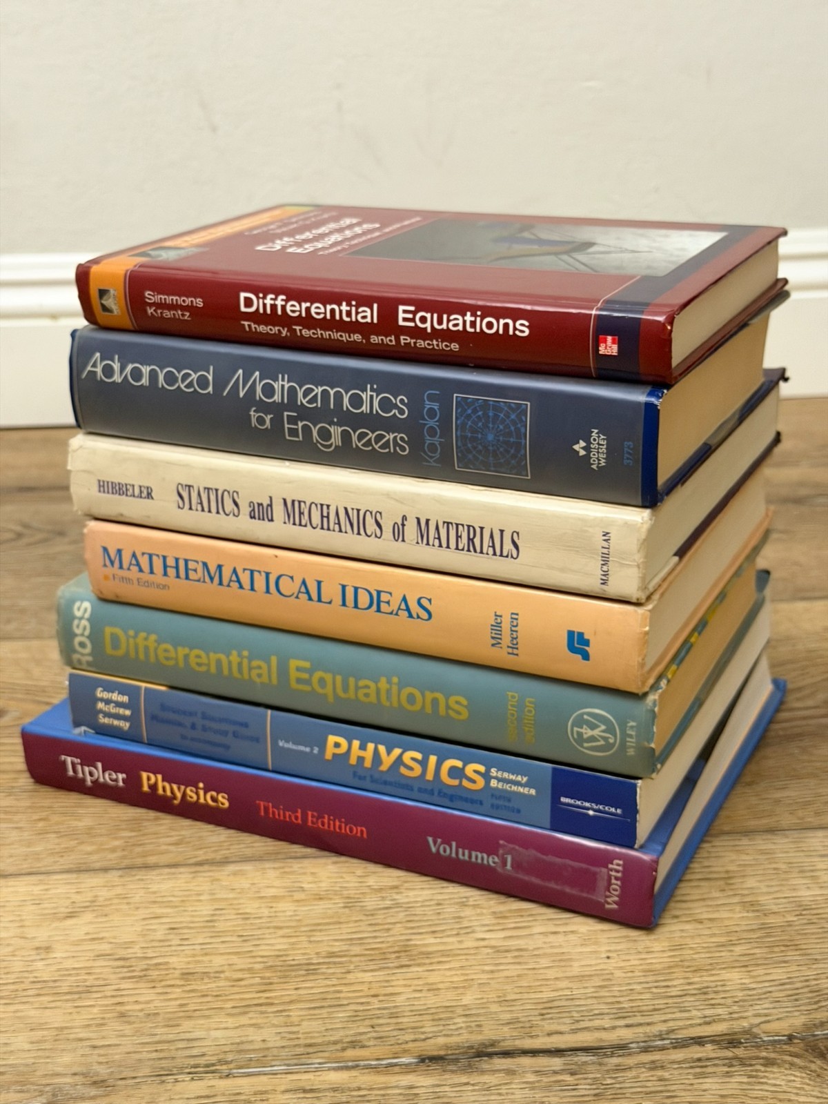 Engineering Math Physics Textbook Lot Differential Equations Statics Kaplan