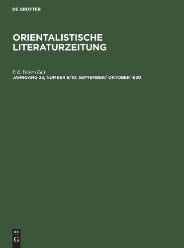 September/ Oktober 1920 (Hardback)