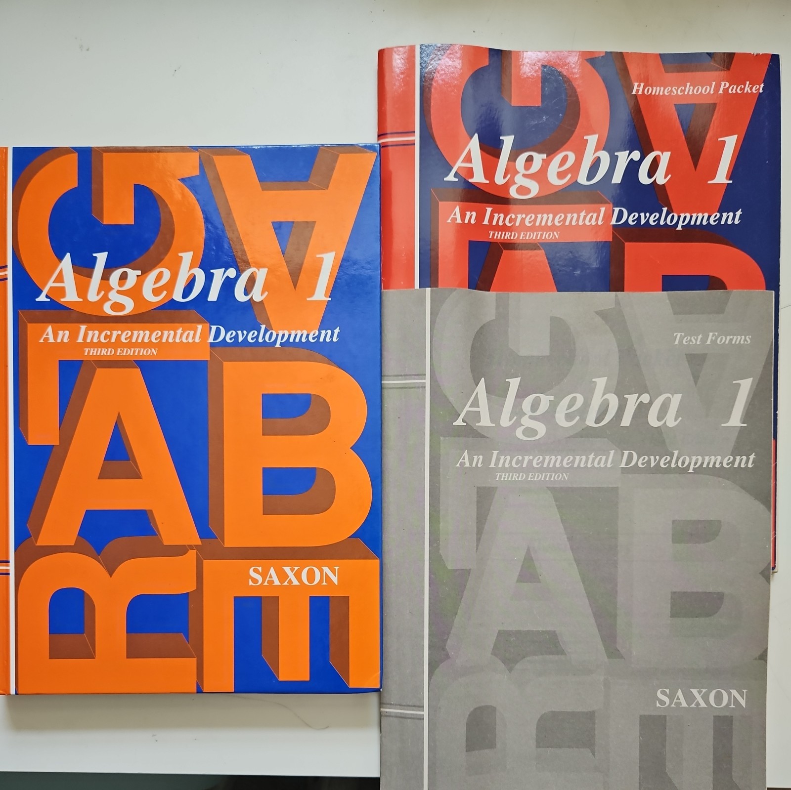 Saxon ALGEBRA 1 Set – Text, Homeschool packet, Test Forms – EXCELLENT CONDITION