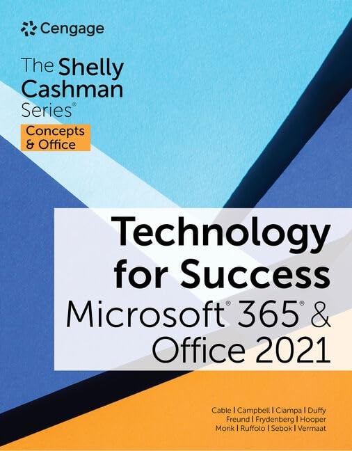 Technology for Success and The Shelly Cashman Series Microsoft 365 Offi – GOOD