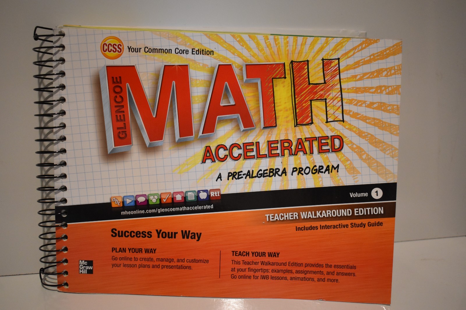 Glencoe Math Accelerated Pre-Algebra Volume 1 Teacher Edition – Like New