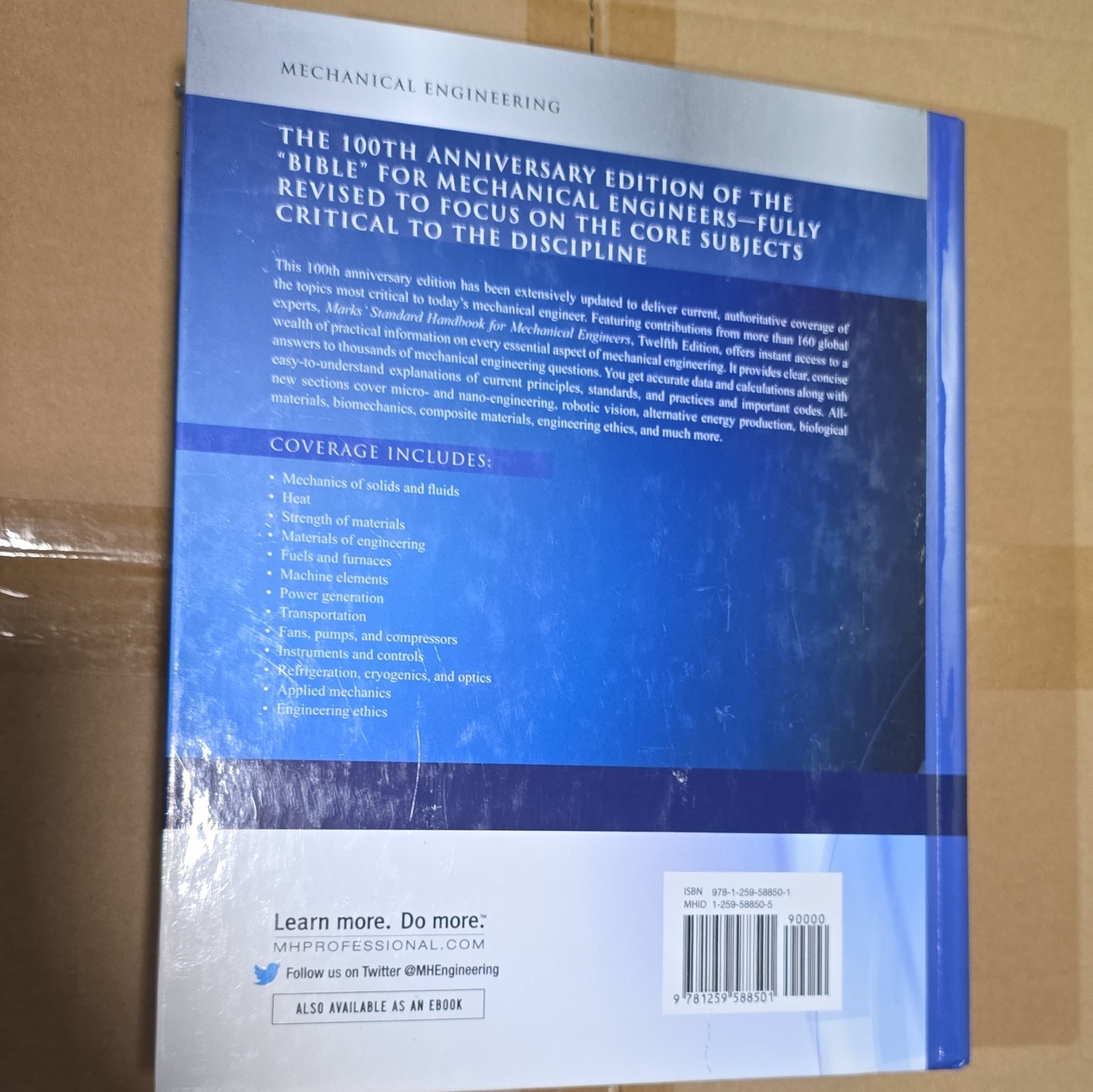 Marks’ Standard Handbook for Mechanical Engineers 12th HC 100th Anniv Ed
