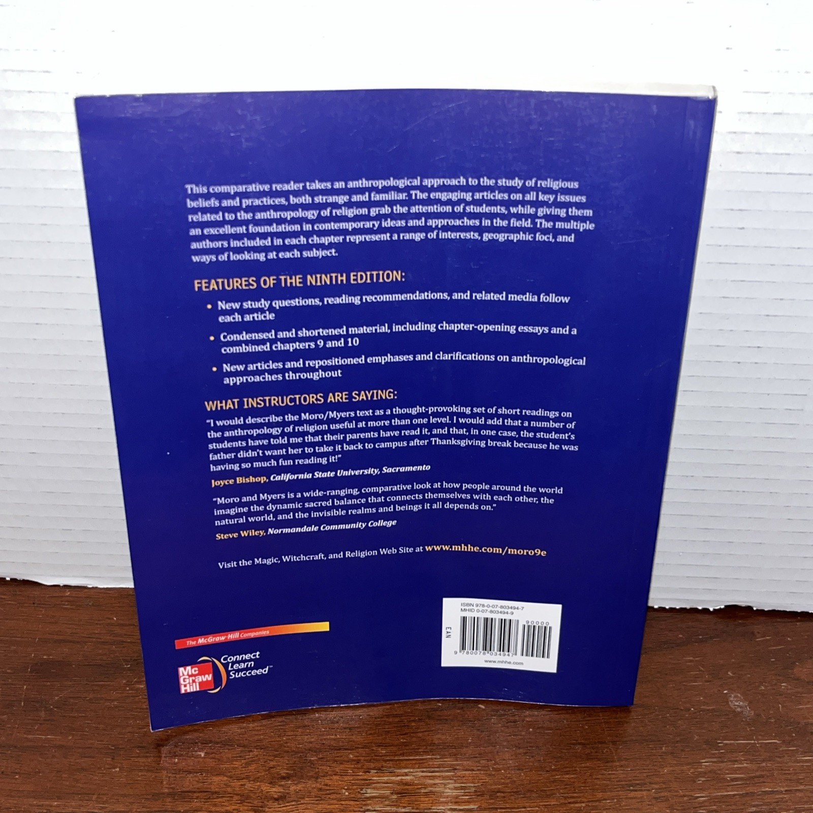 Magic Witchcraft and Religion – Ninth Edition – Pamela A Moro – Paperback – Good