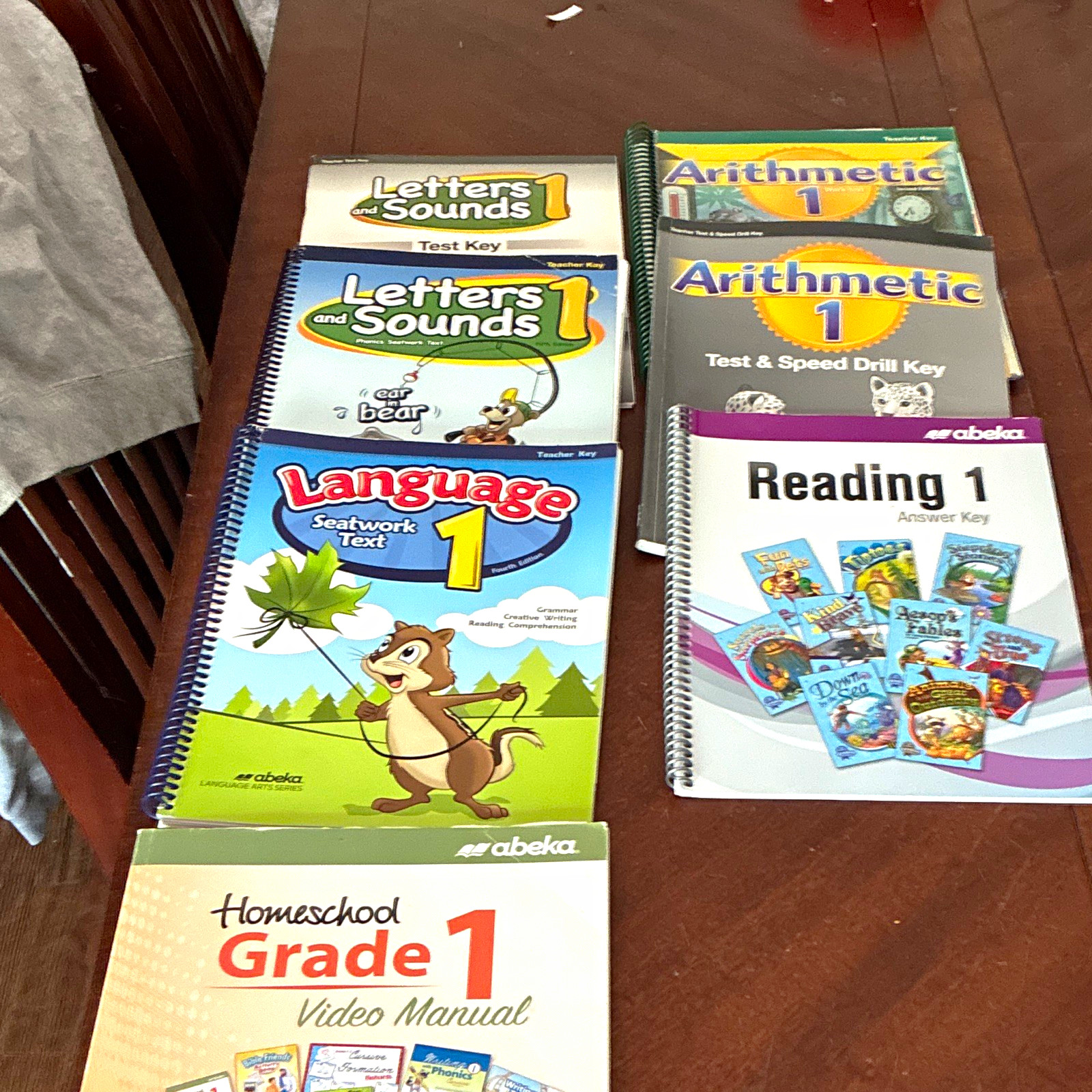 Abeka Grade 1 Textbook Set Arithmetic Reading Language Arts Keys Manual