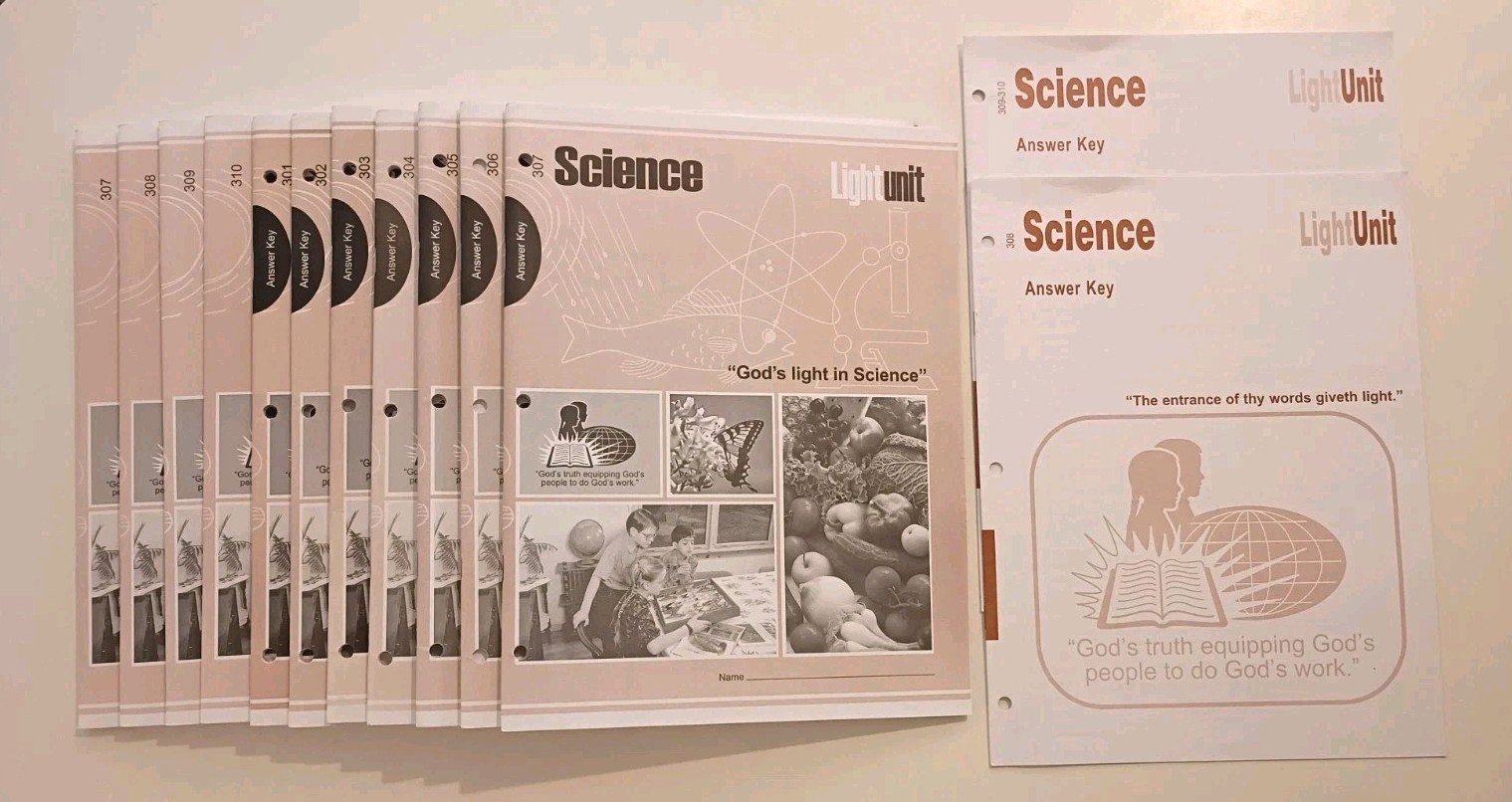 Christian Light Education Science 3 LU 307 308 309 + Answer Keys Homeschool VG