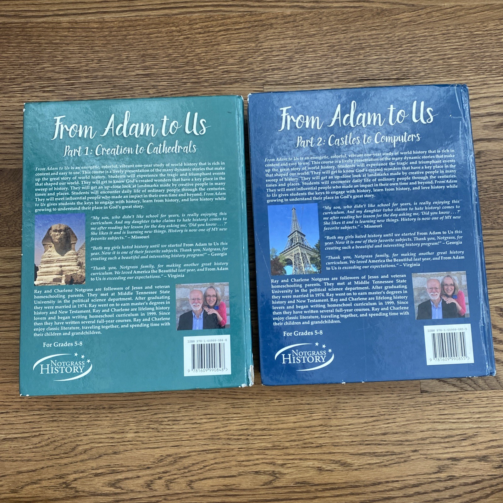Notgrass From Adam to Us 1 & 2 Text Set Lesson Review Answers Supplements Books