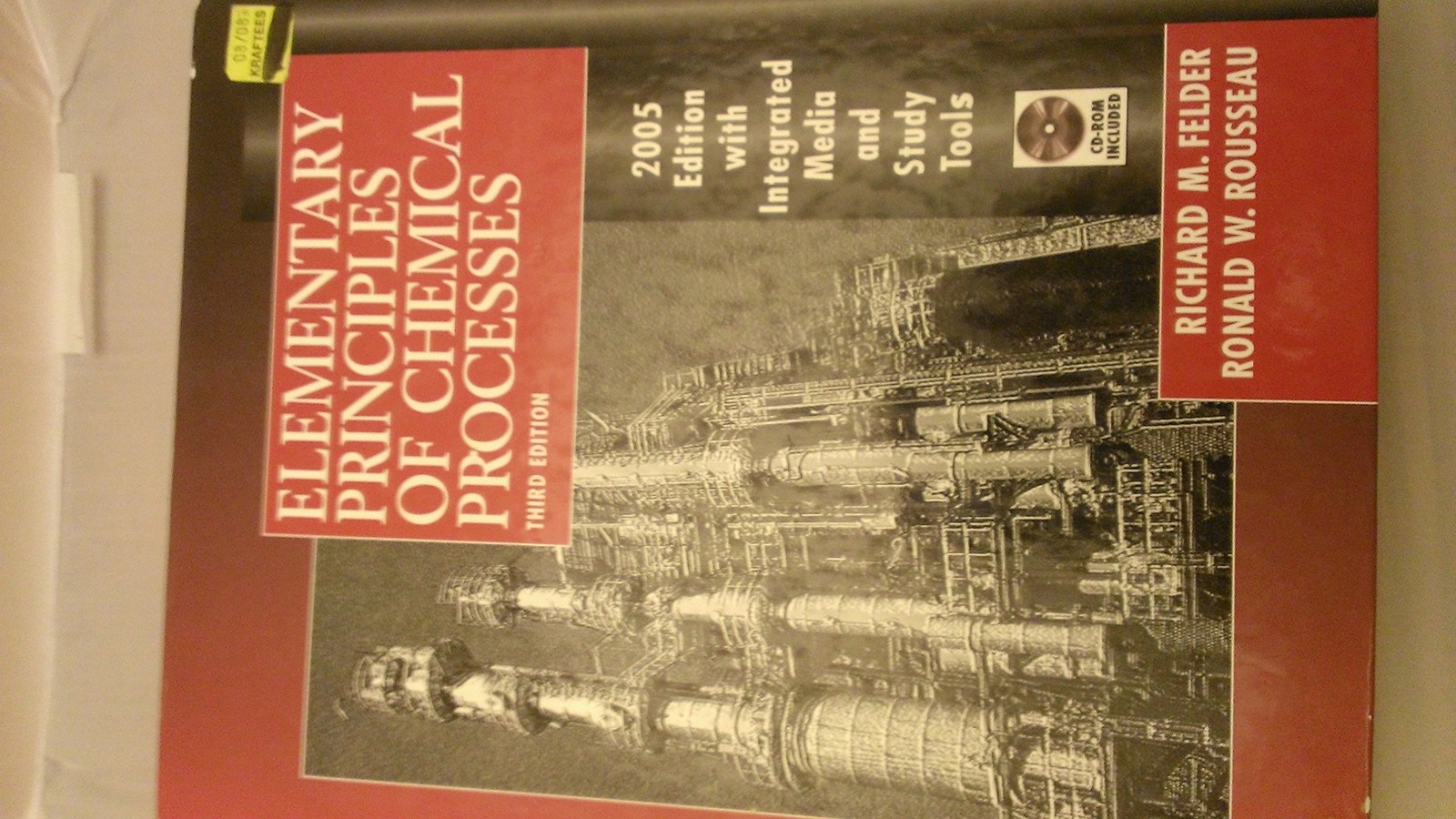 Elementary Principles of Chemical Process – hardcover Felder, Richard M.