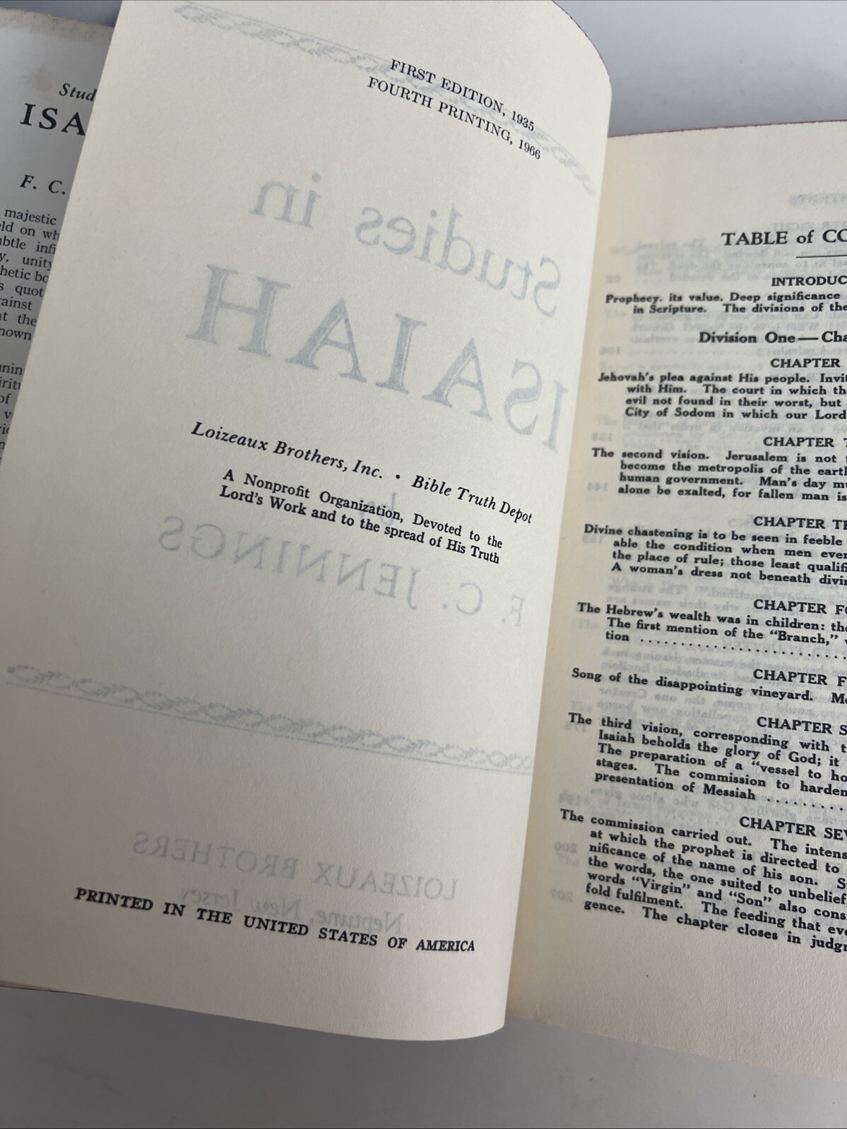 Studies In Isaiah By FC Jennings – Hardback – Vintage 1966 VTG Book