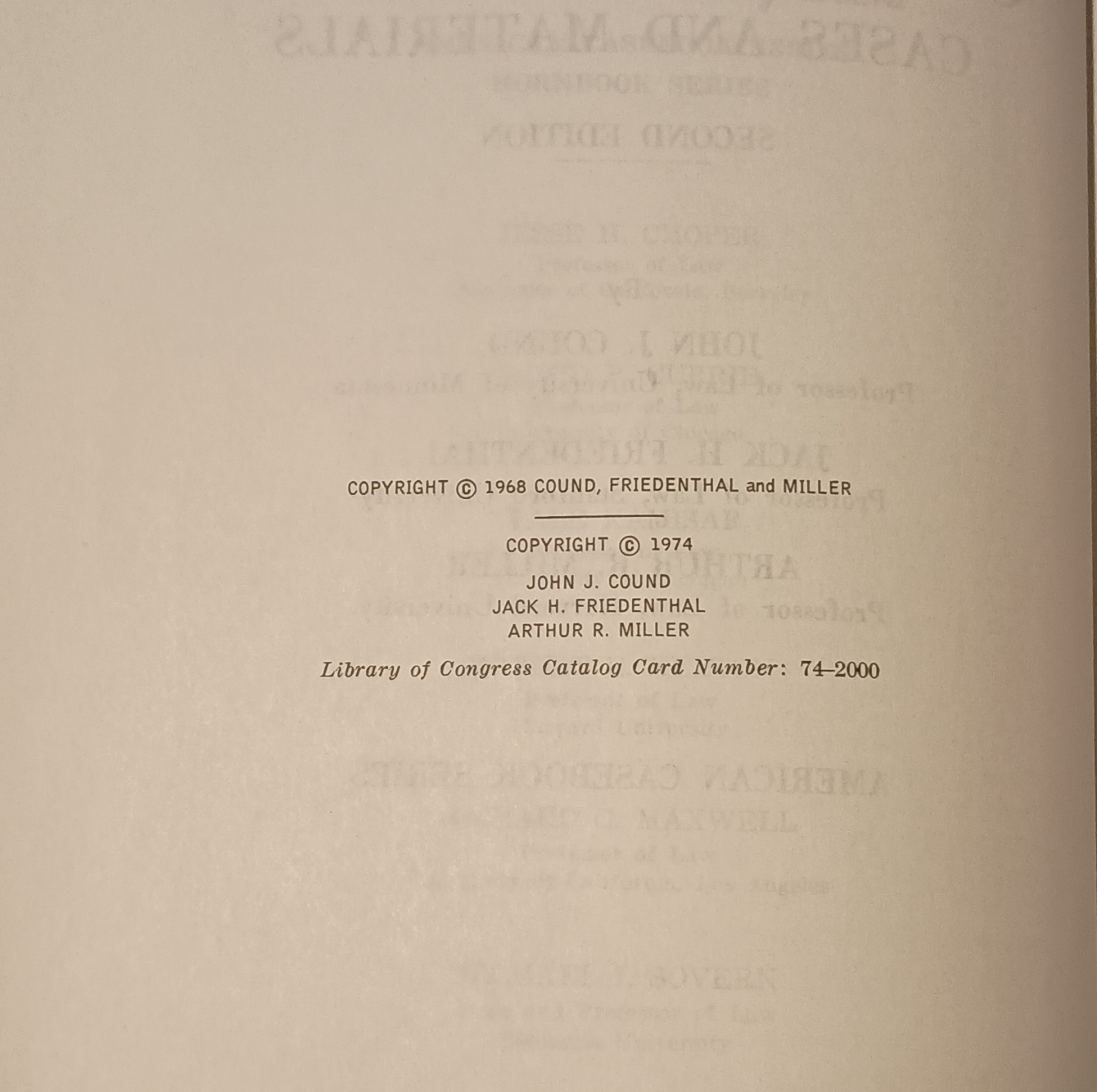 West Civil Procedure Cases & Materials 2nd Ed HC American Casebook 1974