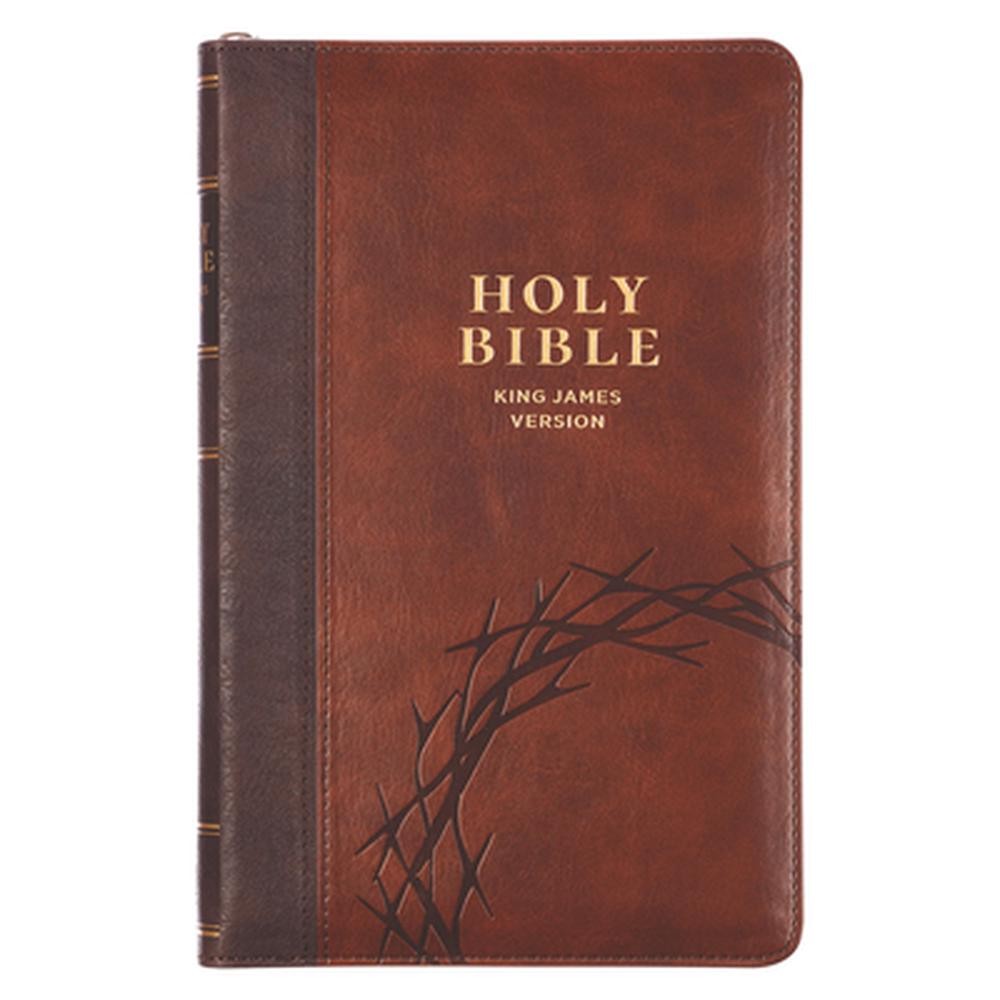 KJV Bible Deluxe Gift (Faux Leather, Crown of Thorns, Two-Tone W/Zipper Isa. 53: