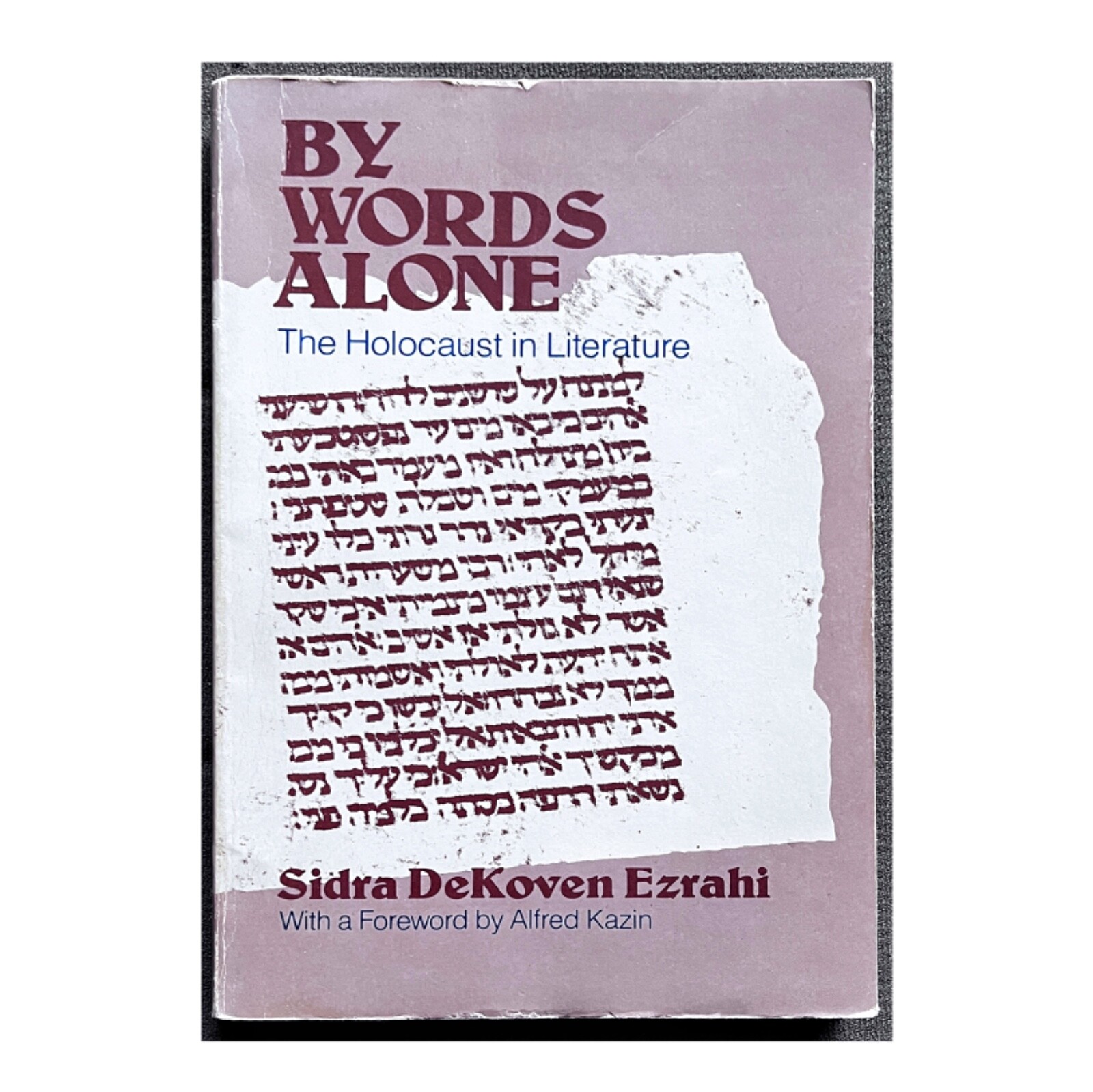 By Words Alone The Holocaust in Literature Professor Sidra DeKoven Ezrahi Book