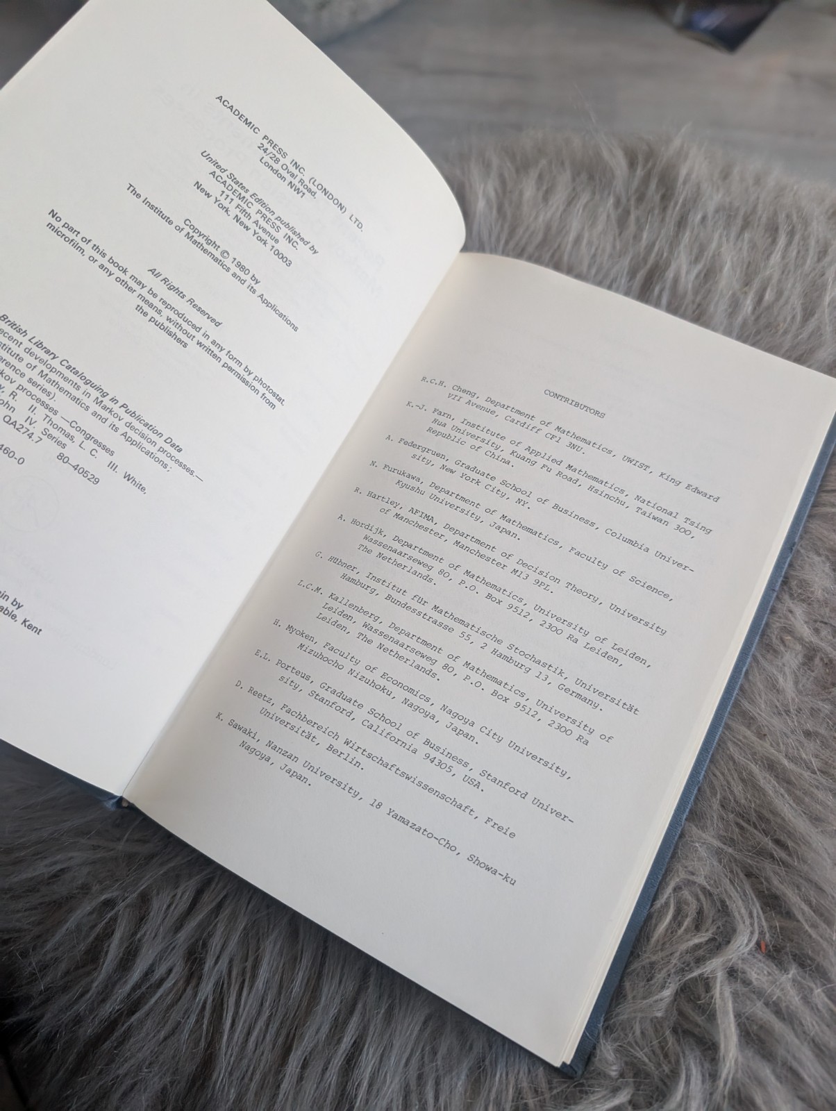 Recent developments in Markov decision processes 1980 Various Authors A35