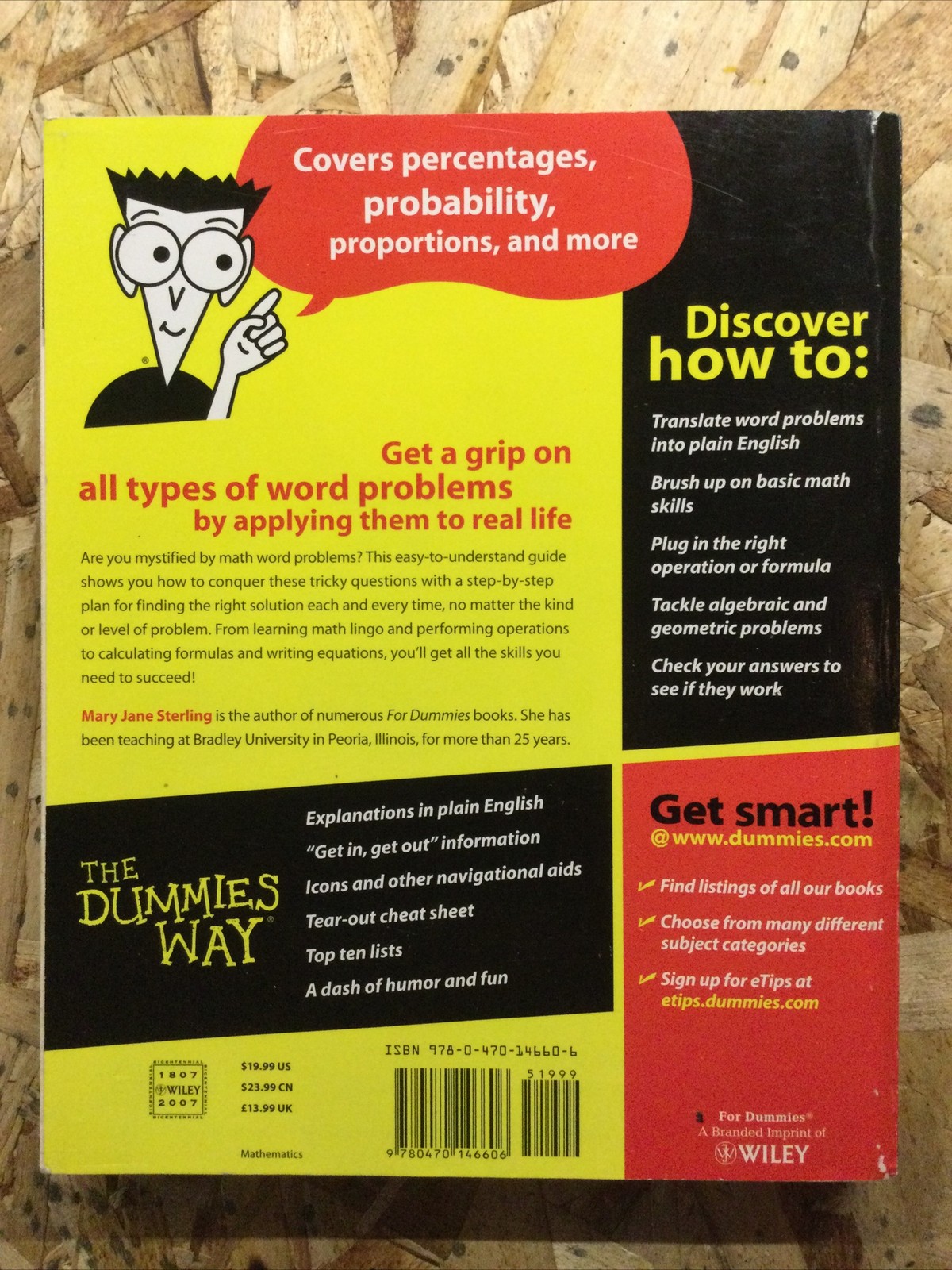 Math Word Problems for Dummies by Mary Jane Sterling (2007, Trade Paperback)