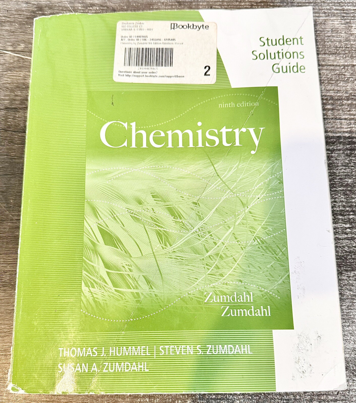 Student Solutions Guide for Zumdahl/Zumdahl’s Chemistry, 9th, Zumdahl, Susan A.,