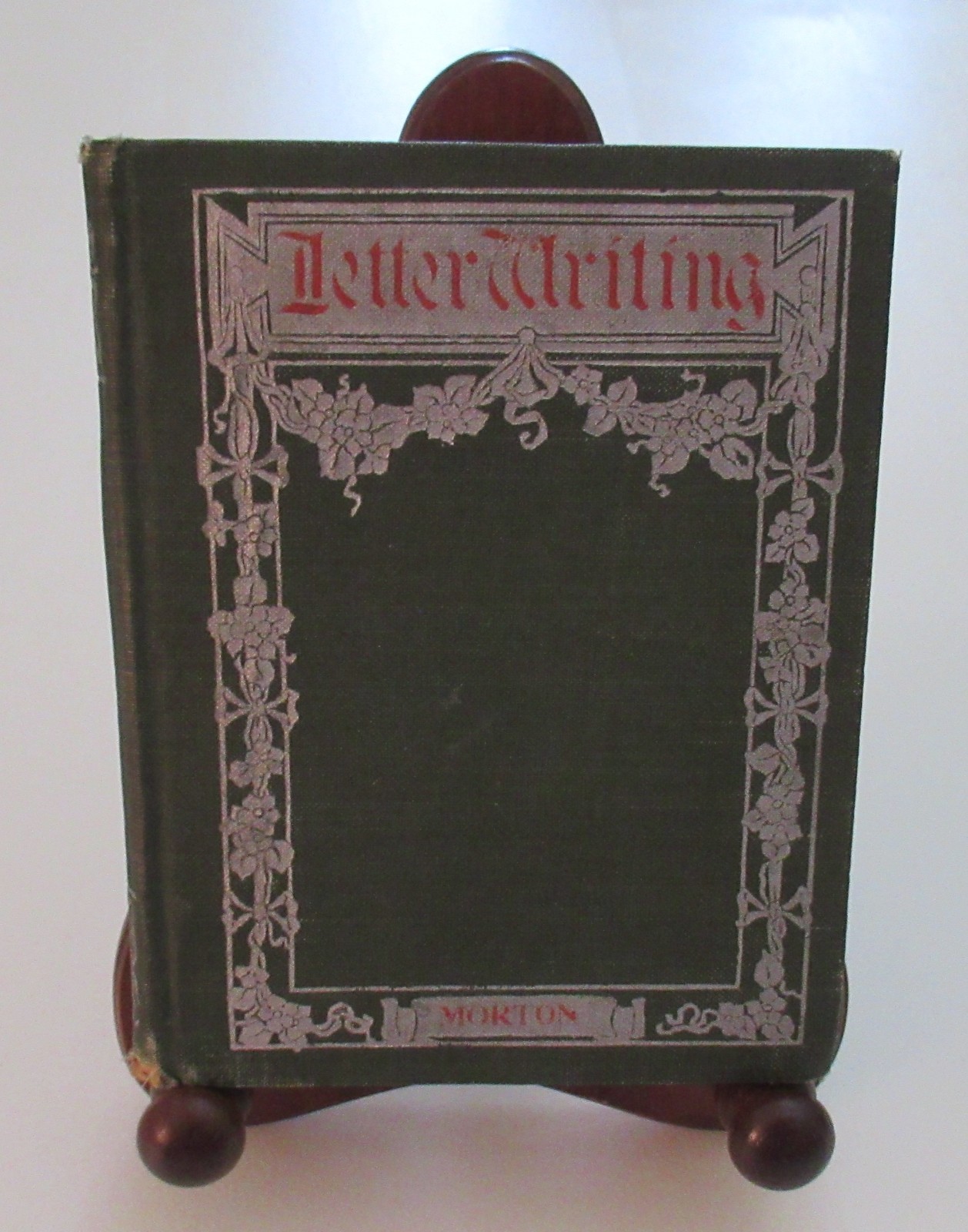Vintage Green Cloth Hardcover Letter Writing by Morton Page Davis Co RARE