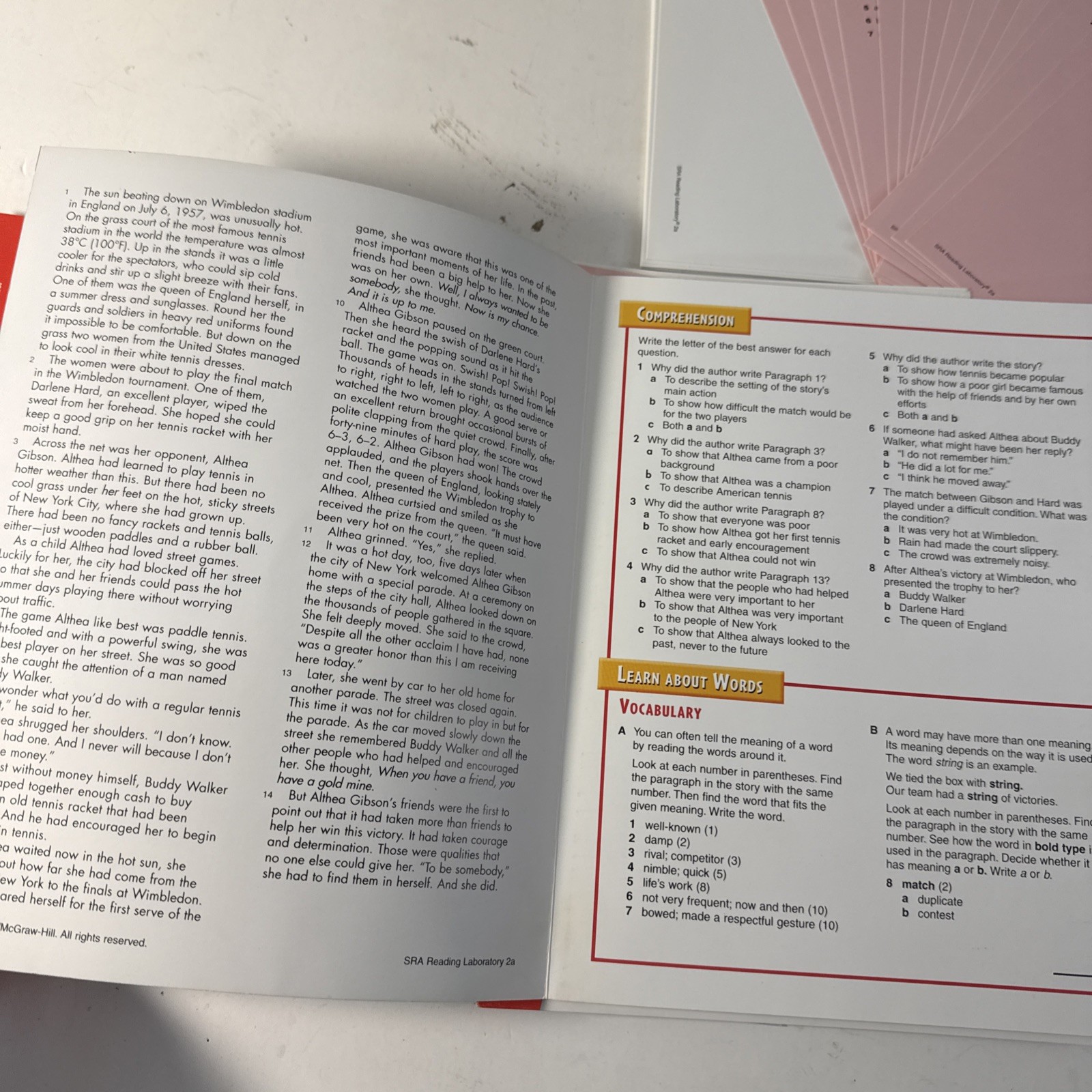 SRA reading laboratory, 2A, Don Parker, 2004, RED power & Rate Builders, + KEYS