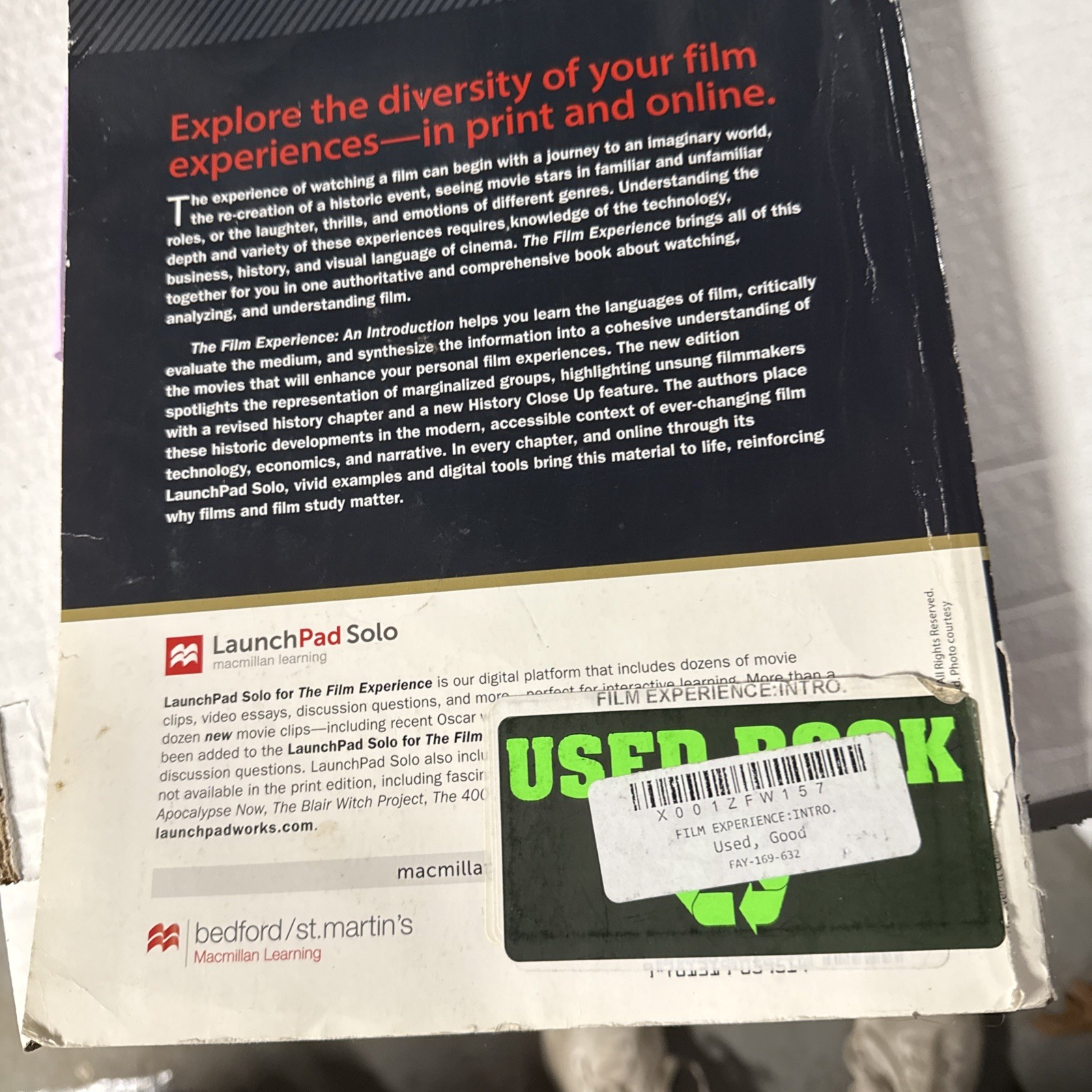 The Film Experience – Paperback, by Corrigan Timothy; White Patricia – Good