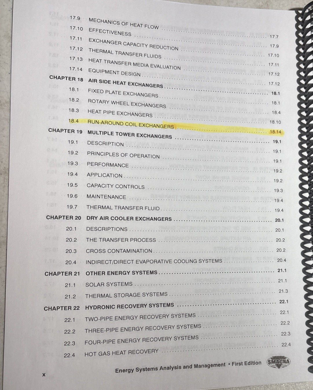 SMACNA Energy Systems Analysis & Management Manual First Edition Spiral Bound