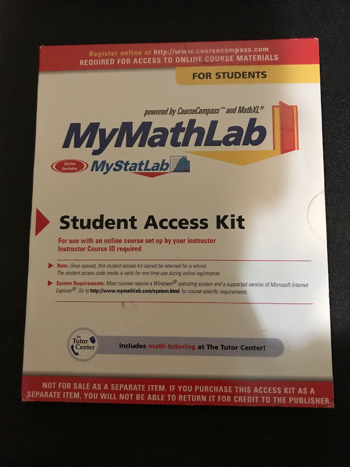 My math Lab code for Beginning Algebra: Mymathlab / Mystatlab Student Access Kit