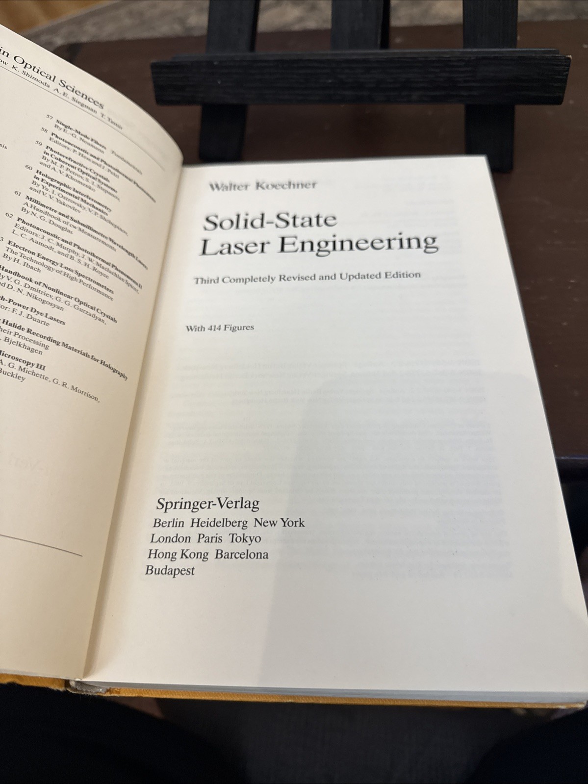 Solid State Solid-State Laser Engineering Springer Hardcover Book Koechner