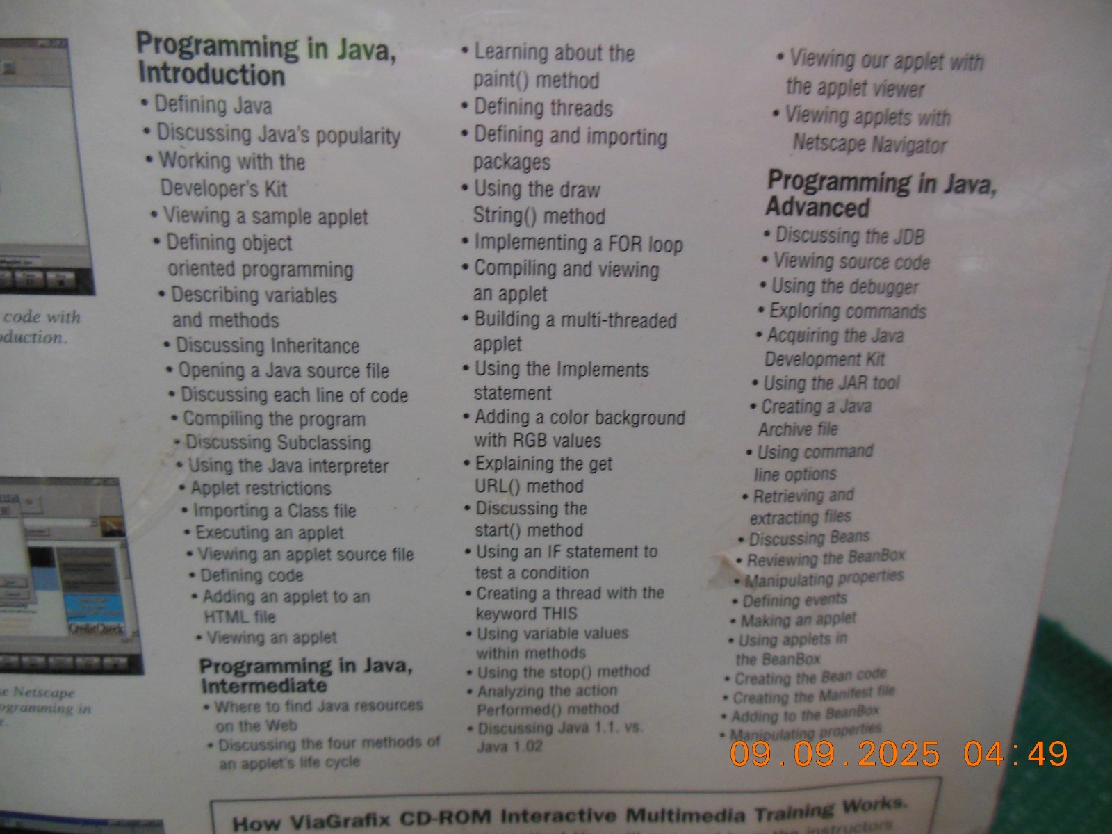 Java Training Interactive CD_ROM /3 CD/ from introduction to Advanced in JAVA