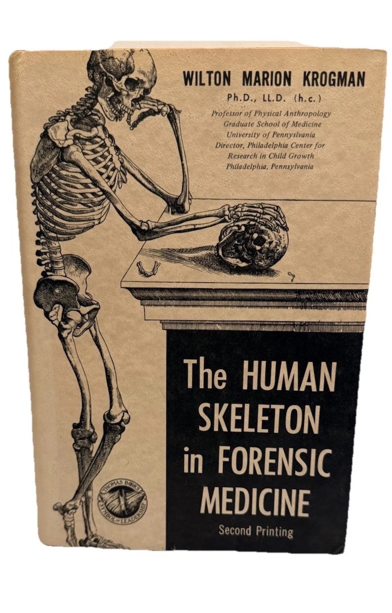 The Human Skeleton in Forensic Medicine Krogman 1973 Hardcover VG Clean