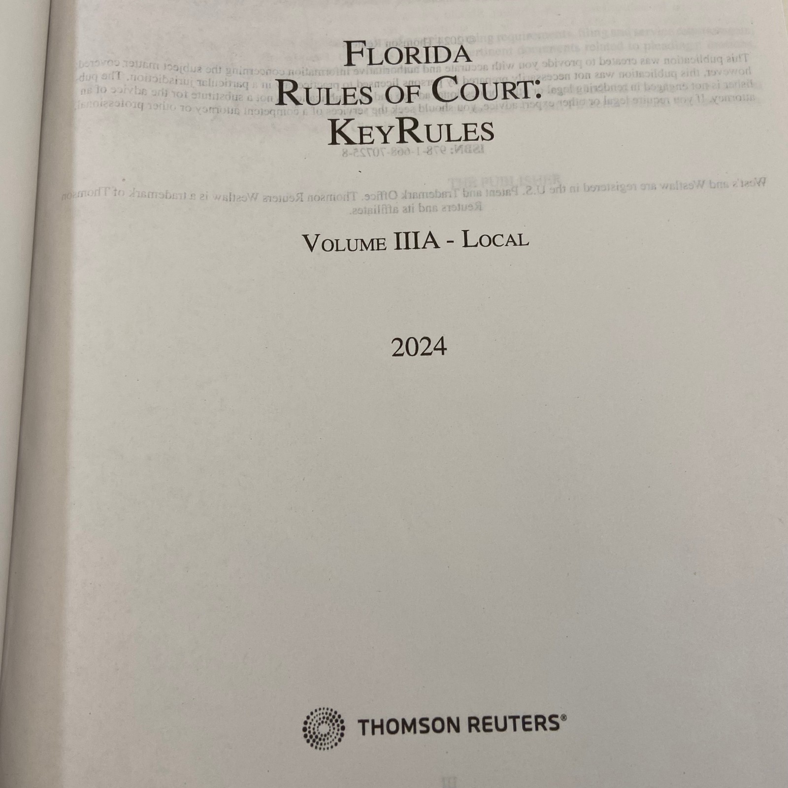 Florida Rules of Court 2024 4 Book Lot Thomson Reuters Local Federal State TPB