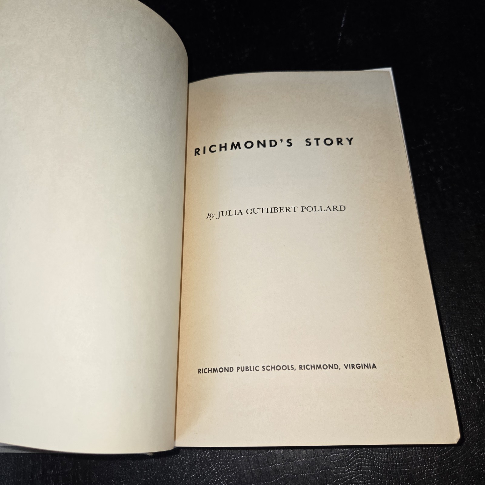 1954 Library Textbook Richmonds Story Richmond VA Public Schools book Pollard